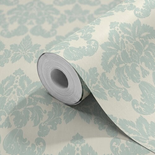 Hoopla Walls Windsor Damask - Soft Blue 10m Wallpaper