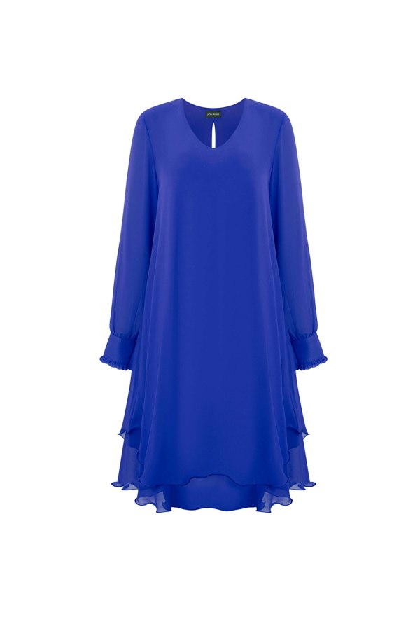 James Lakeland Long Sleeve Royal Wave Hem Dress
