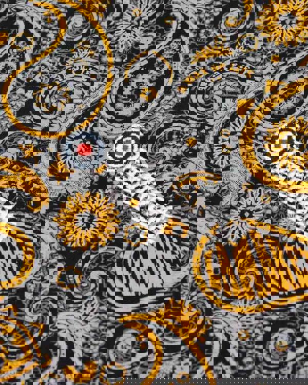 Lambretta Mens Classic Paisley Print Mod Retro Ska Casual Polo