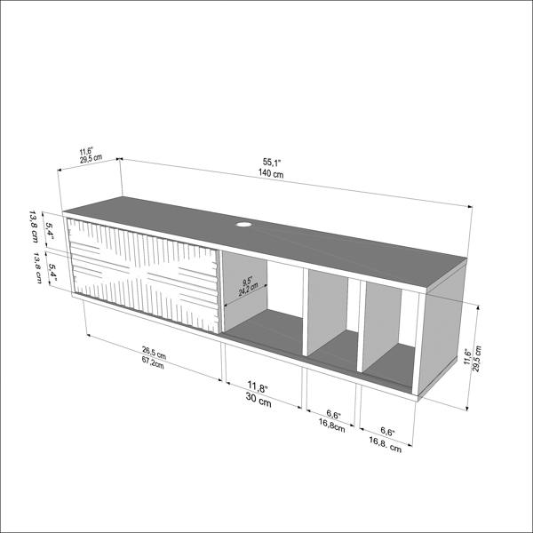 Decorotika Teo Floating TV Stand TV Cabinet for TV's up to 55"