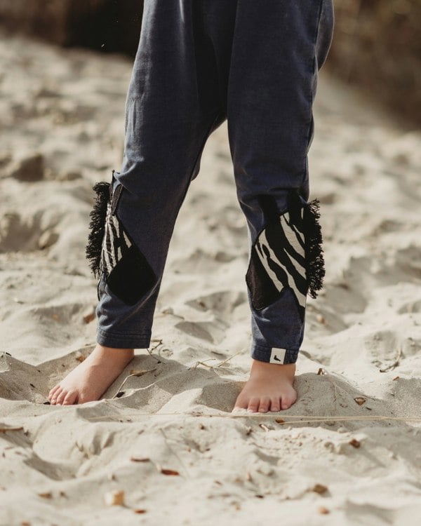 Blue Zebra Head Print On Leg Dungarees - image 3