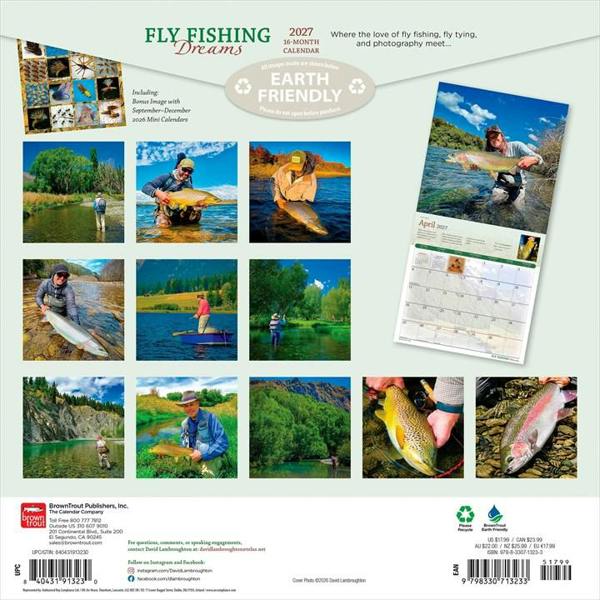 Fly Fishing Dreams Calendar 2027, Wall Calendars, Month To View, Sports, Gift
