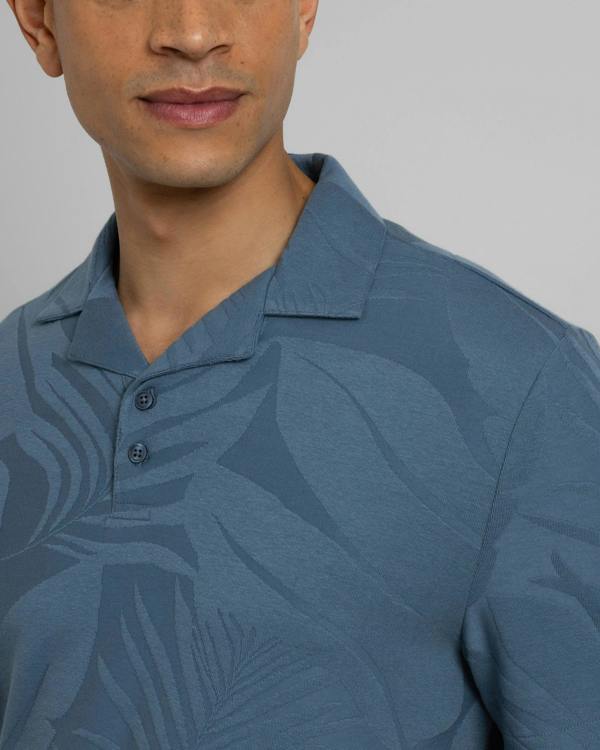 Steel & Jelly Healey - Large Floral Transfer Jacquard Polo Shirt