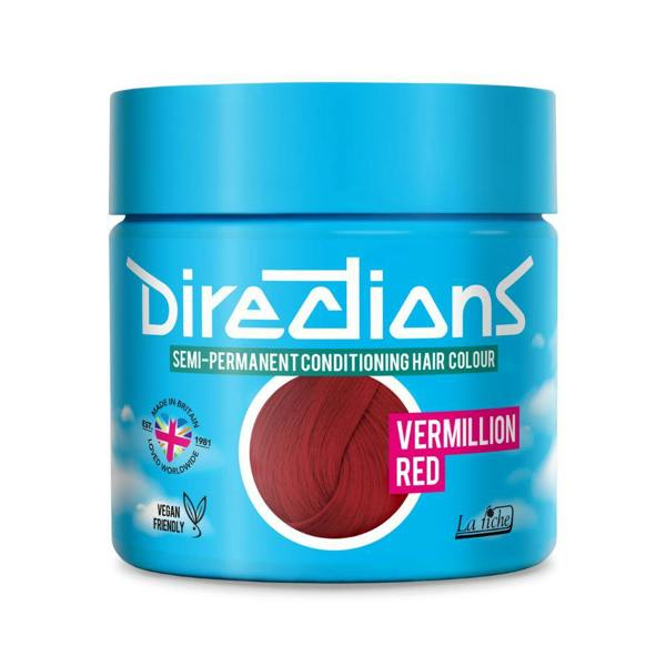 Directions 4 x La Riche Directions Semi-Permanent Hair Color 100ml Tubs - Vermillion Red