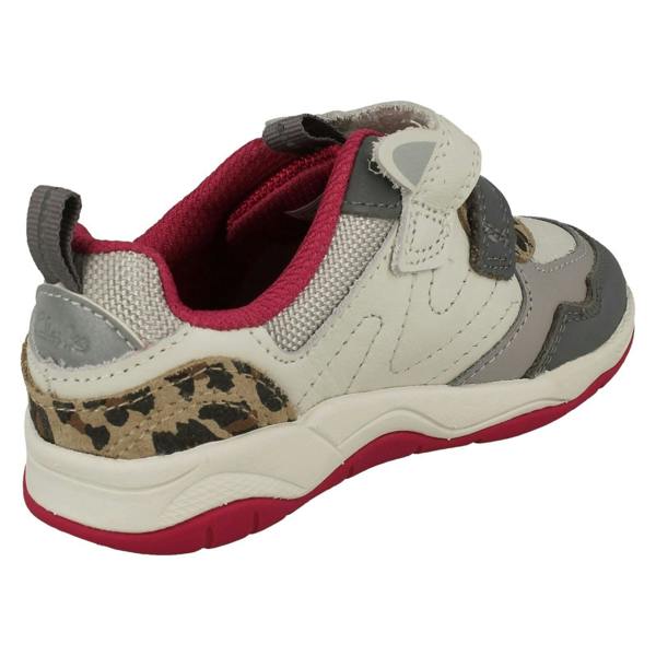 Clarks Childrens PLAYPRINTS Collection By Clarks Big Cat Print Detailed Trainers Clowder Run T