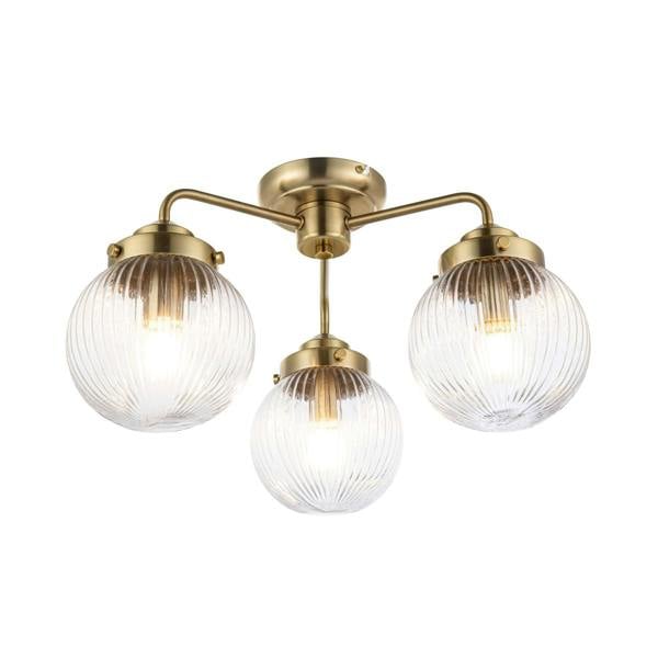 COSYLYTE Finley 3B Bathroom Ribbed Glass Ceiling Light