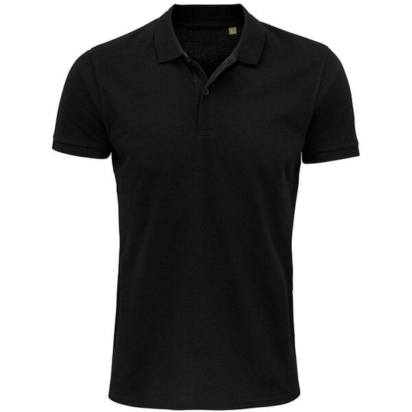 SOLS Mens Planet Pique Organic Polo Shirt - Black