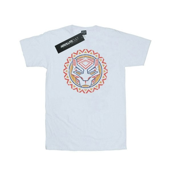 Marvel Mens Black Panther Tribal Panther Icon T-Shirt - White