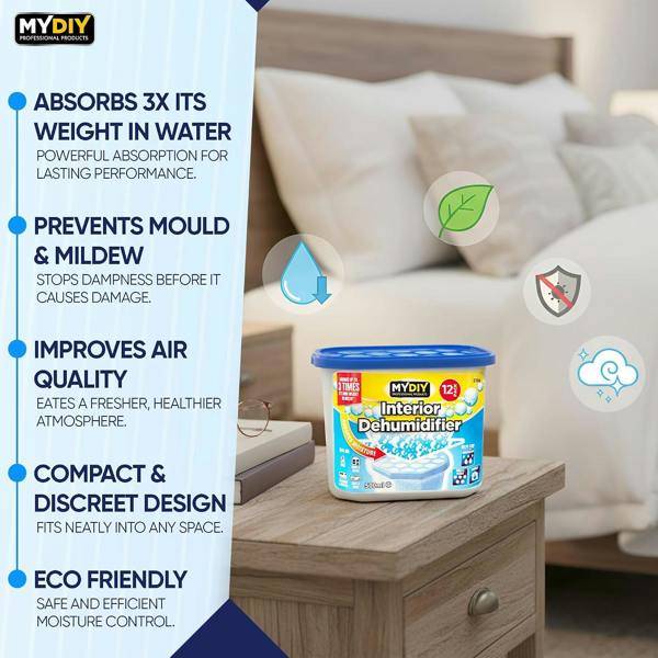 MY DIY PROFESSIONAL PRODUCTS Interior Dehumidifiers 500ml for Home Damp Moisture Absorber Condensation Remover Disposable Dehumidifier