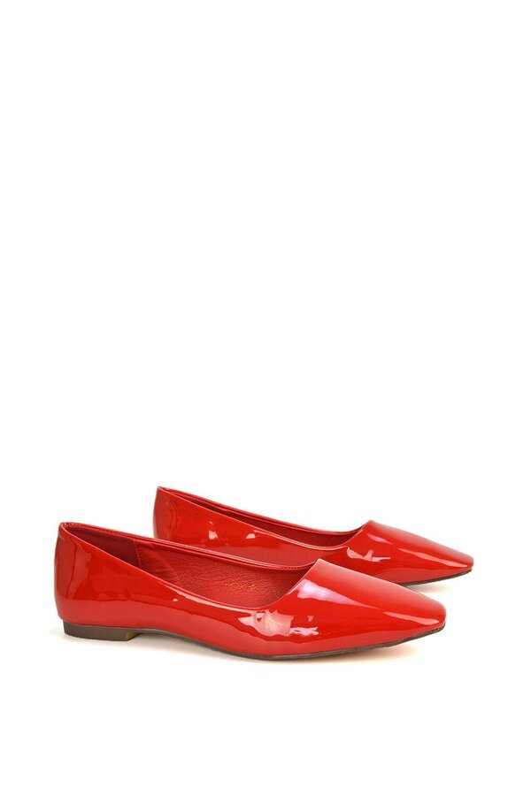 XY LONDON Square Toe Slip On Flat Heel Ballerina Pumps
