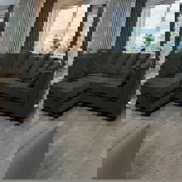 Furnishings For Less Casper Chenille Fabric Corner Sofa