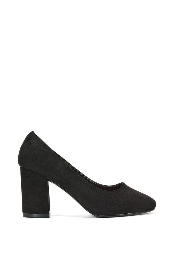 XY LONDON Round Toe Mid Block Heel Court Shoe Heels