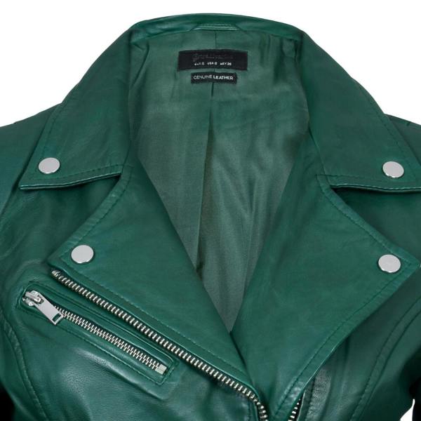 Womens Classic Leather Brando Biker Jacket-Loughton - Upperclass Fashions 
