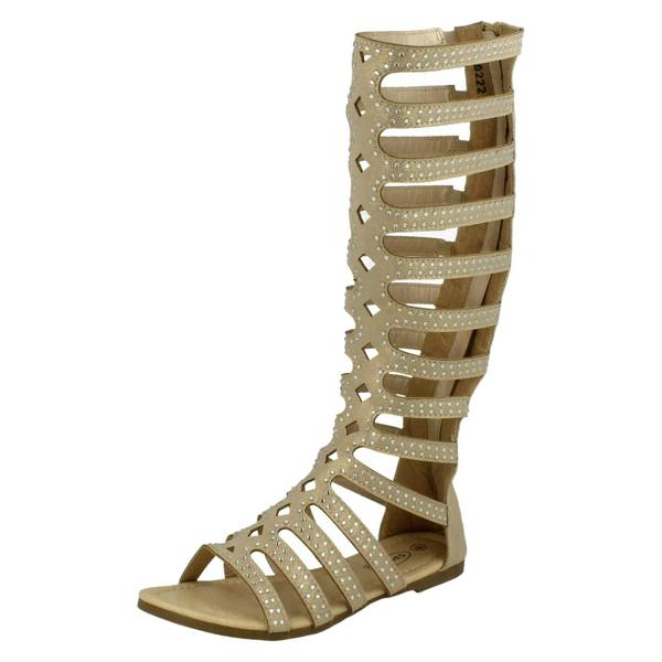 Spot On Girls Spot On Knee High Gladiator Sandals