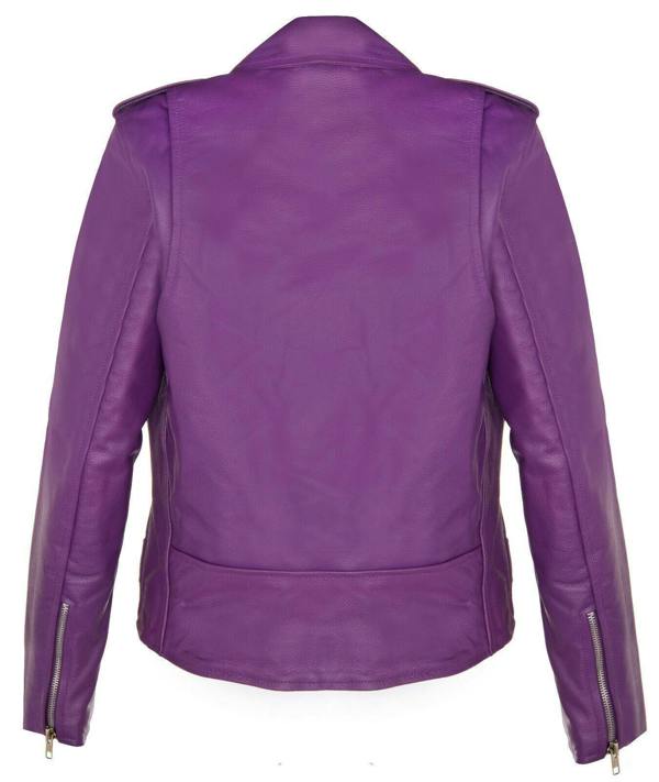 Womens Cowhide Leather Biker Jacket-Mansfield - Upperclass Fashions 