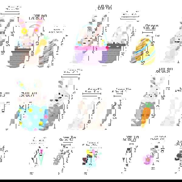 WSW6001- Happy Bunnies Easter Window Clings