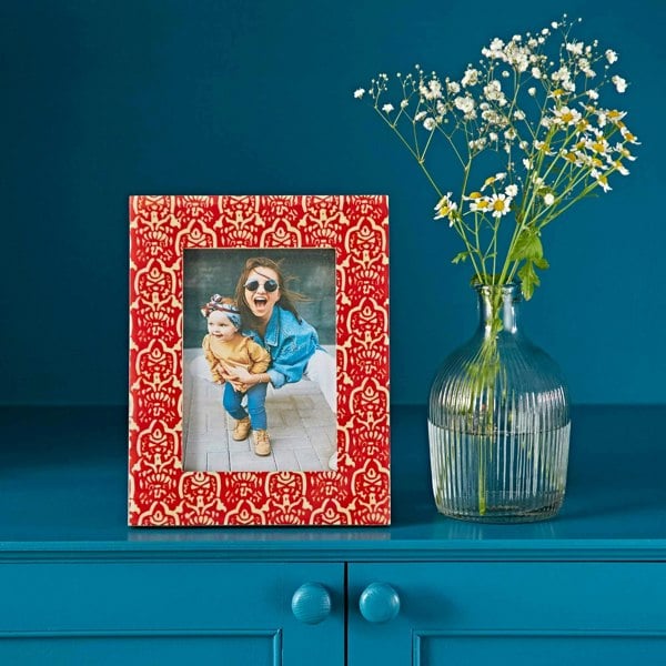 Paper High Vidya Orange Patterned Photo Frame