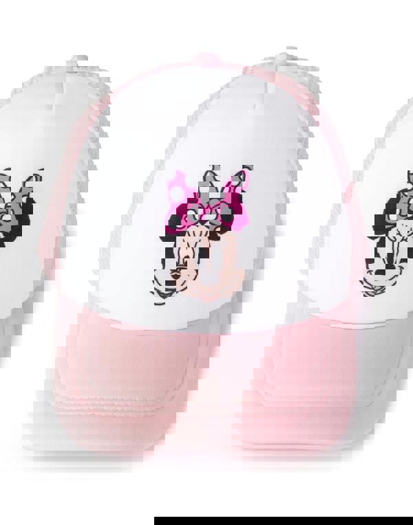Disney Girls Pink Minnie Mouse Bucket Hat & Cap Set (One Size)
