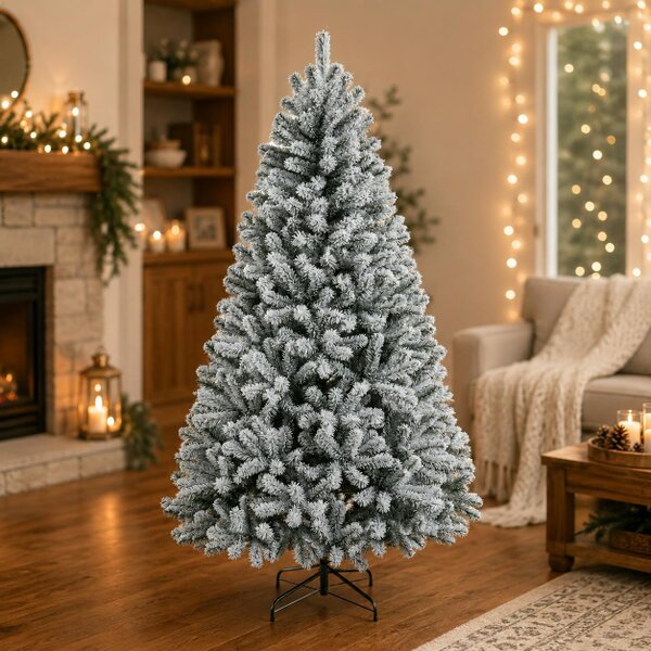Outdoor Living Festive Christmas 6 FT Snow tipped Full Christmas Tree