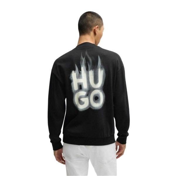 Hugo Mens Flames Relaxed Fit Sweatshirt - Black - 