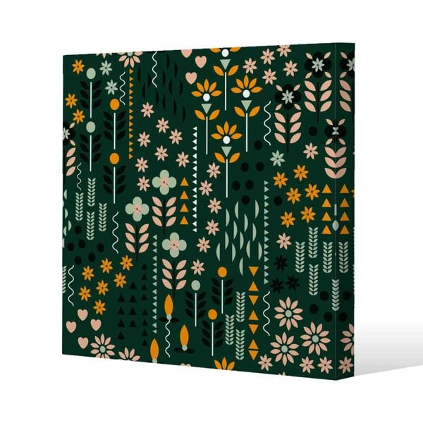 Benjamin Tate Design Selection of Flowers Print Slim Style Canvas Print  90x90cm , 15mm Slim Real wood.