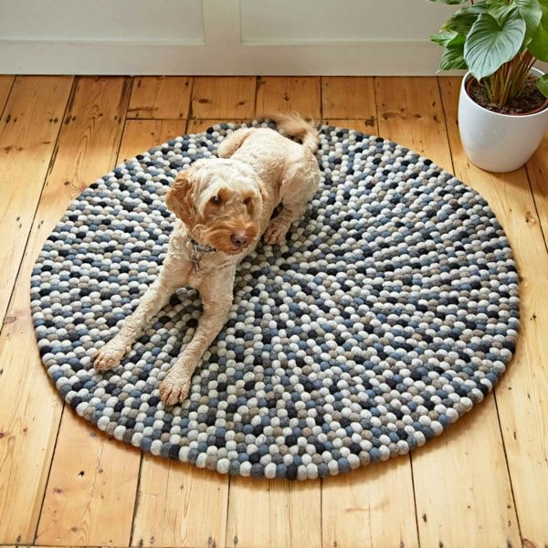 Paper High Round Felt Ball Rug