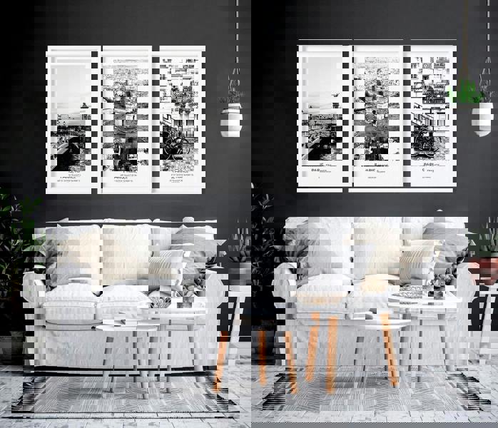 Posters for living room | set of 3 Paris wall art prints