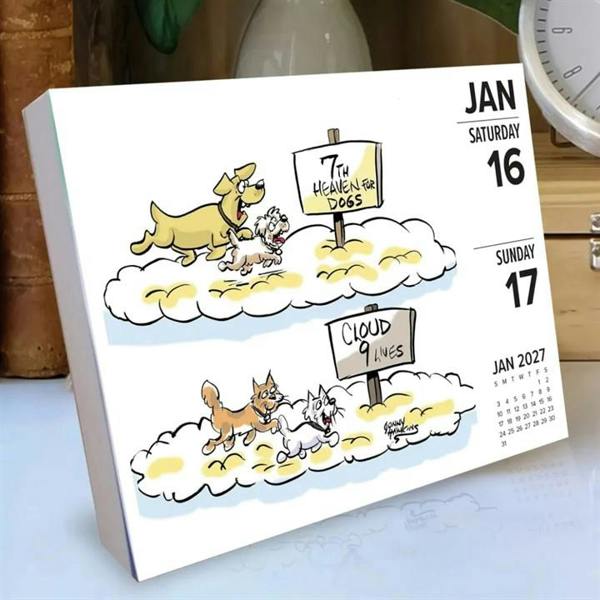 Dog Cartoon A Day Desk Calendar 2027, Desk Calendars, Day To View, Dogs, Gift