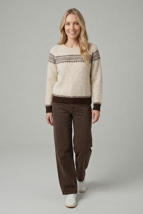 Izabel London Border Print Relaxed Jumper