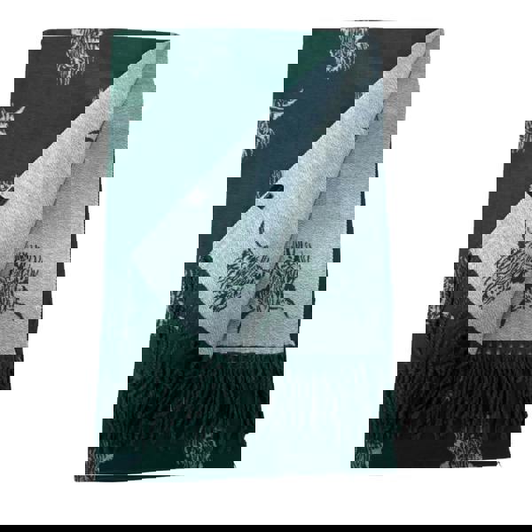 Love EMVY Highland Cow Scarf – Reversible Cashmere Blend Winter Wrap with Tassel Edge