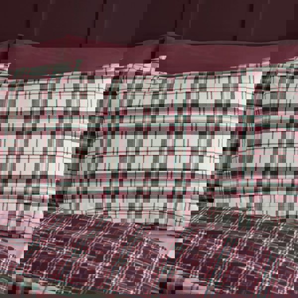 Catherine Lansfield Kelso Check Reversible Duvet Cover Set Plum