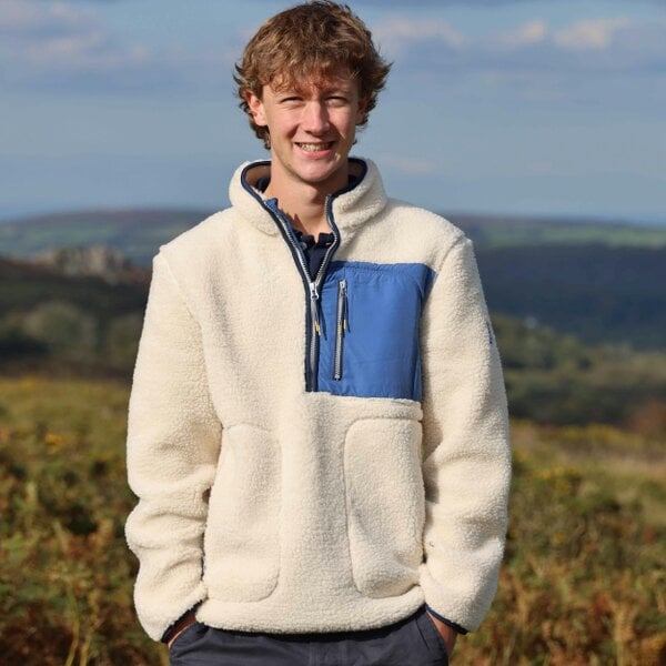 Lazy Jacks LJ850 - Men's Half Zip Sherpa Fleece - Oatmeal