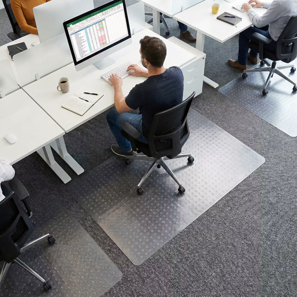 Floortex Cleartex® TrYlok® PVC Rectangular Chair Mat Low Pile Carpets up to 6mm