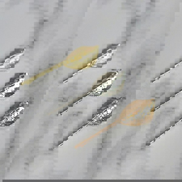 leaf hair clips back in silver and gold