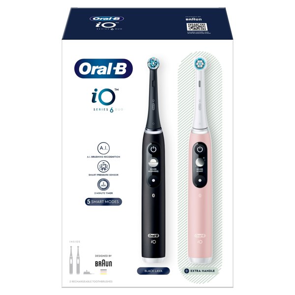 Oral-B iO 6 Electric Toothbrushes - Black & Rose