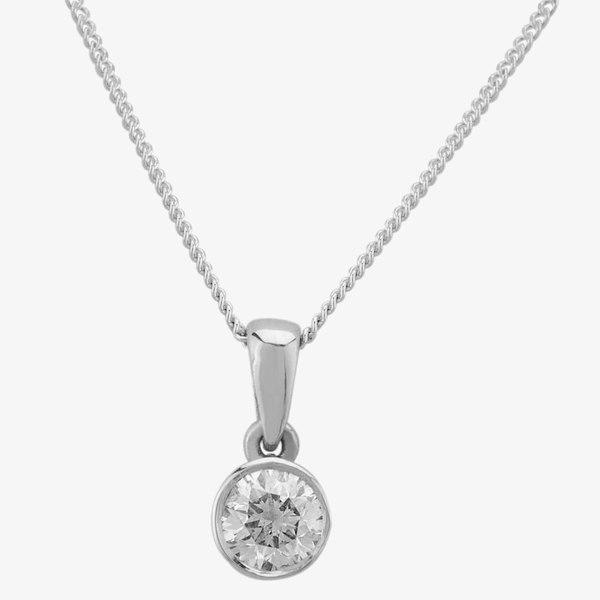 T. H. Baker 9ct White Gold 0.33ct Rubover Diamond Pendant 1305P/9W/DQ1033