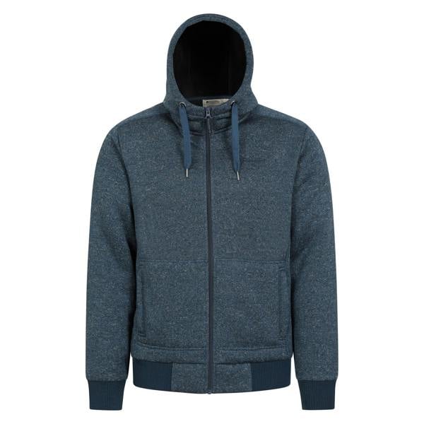 Mountain Warehouse Mens Nevis II Faux Fur Hoodie - Dark Blue - 