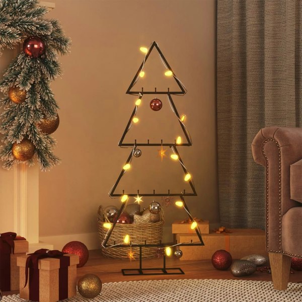 Berkfield Metal Christmas Tree for Decoration Black 90 cm