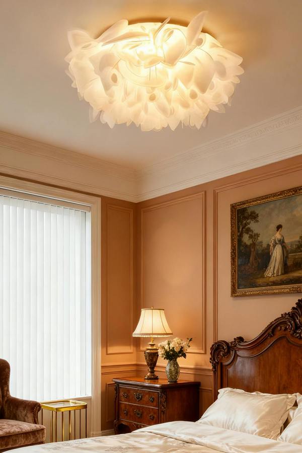 Artistic Floral Petal - Shaped White Flush Mount Ceiling Light