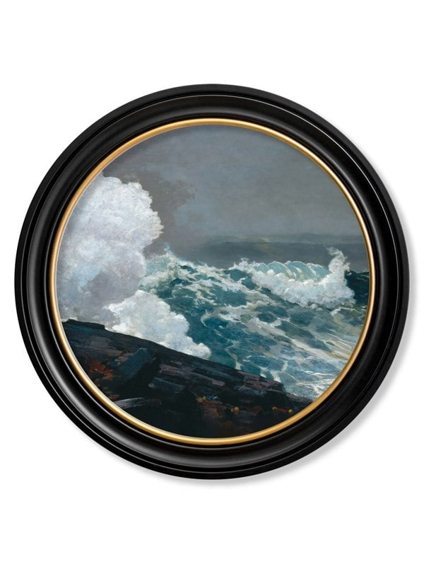 Exceptional Art c.1895 Northeaster - Round Frame