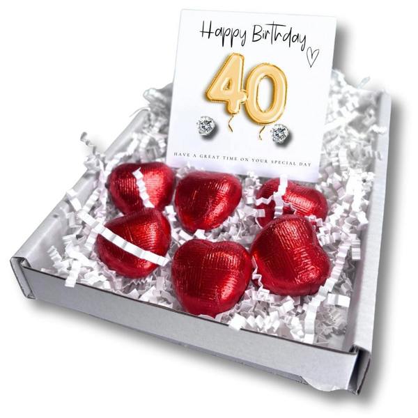 Aye Do Gifts 40th Birthday Cubic Zirconia Earrings Gold Balloons Mini Gift Hamper