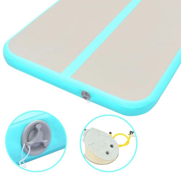 Berkfield Inflatable Gymnastics Mat with Pump 400x100x10 cm PVC Green