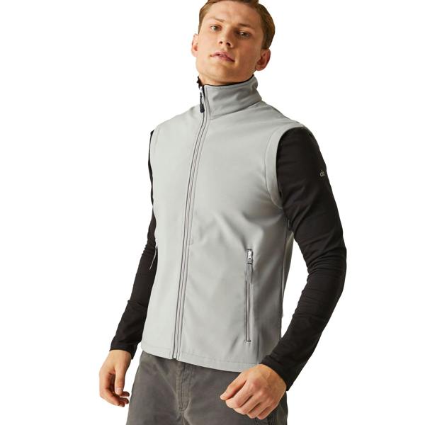Regatta Mens Ascender Softshell 2 Layer Body Warmer - Mineral Grey/Black - 