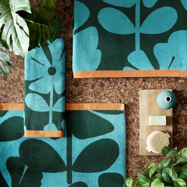 Orla Kiely Wildflower Blue Lagoon Hand Towel 50x90cm
