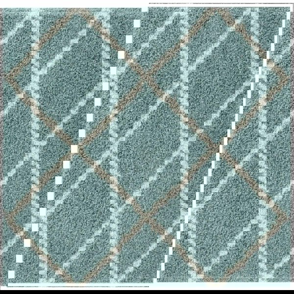 Diamond Design Thick Shaggy Area Rugs Duck Egg Blue