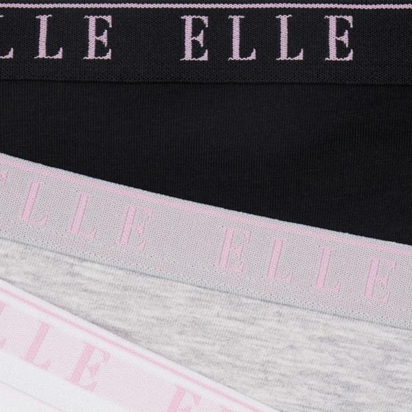 ELLE Multi Pack (3) Cotton Lace Trim Tipped Thongs