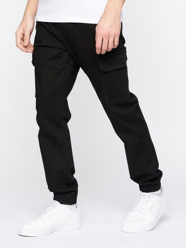 Crosshatch Malimore Cargo Cuff Jeans Solid Black