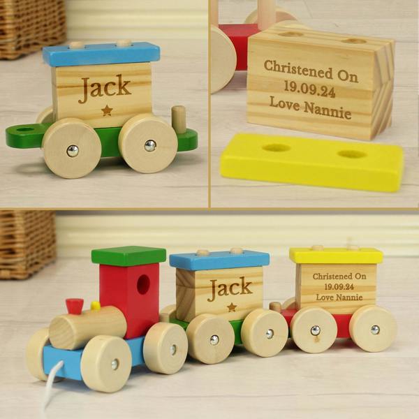 Abode Home & Gifts Personalised Wooden Circus Toy Train Set