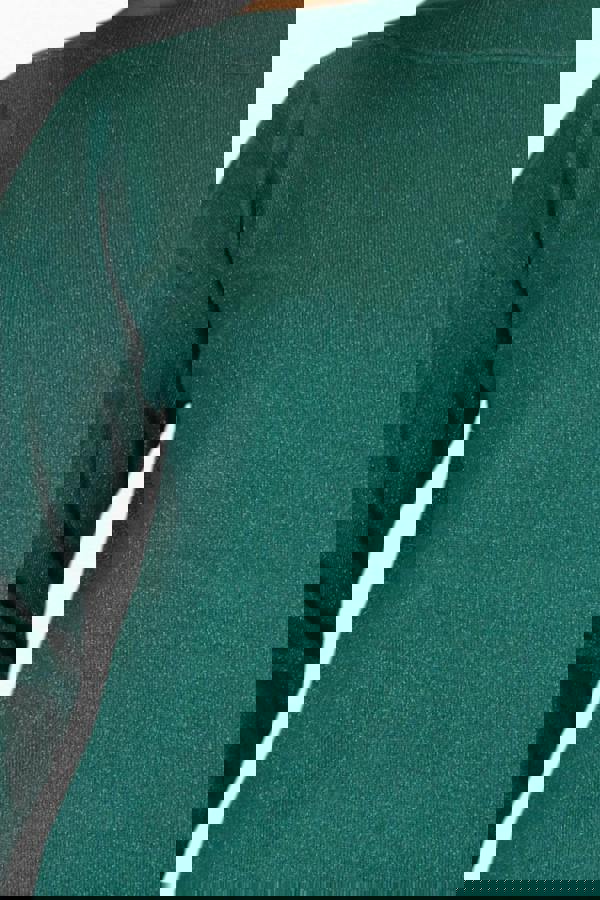 Paulo Due Women's Long Sleeve Sparkly Green Jumper Top