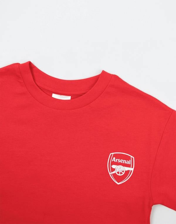 Arsenal Mens Red Logo Short Sleeve Long Leg Pyjama Set